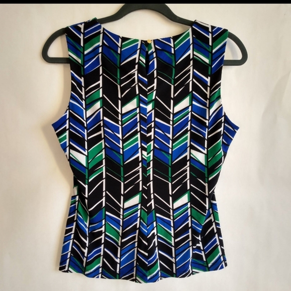 Calvin Klein Women's Sleeveless blouse Top Chevron size PM (Petite Medium) - Picture 5 of 12